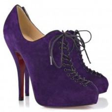 Christian Louboutin Trous 120mm Ankle Boots Parme