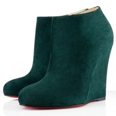 Christian Louboutin Belle Zeppa 100mm Ankle Boots Green