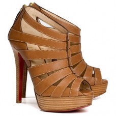 Christian Louboutin Pique Cire 140mm Ankle Boots Brown Christian Louboutin Pique Cire 140mm Ankle Boots Brown