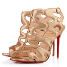 Christian Louboutin Valonana 100mm Ankle Boots Gold