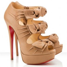 Christian Louboutin Madame Butterfly 140mm Ankle Boots Beige Christian Louboutin Madame Butterfly 140mm Ankle Boots Beige