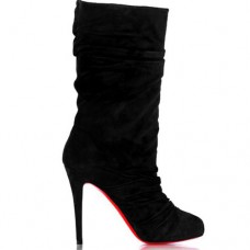 Christian Louboutin Velours Scrunch 100mm Boots Black