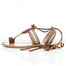 Christian Louboutin Hola nina Flat Sandals Brown Christian Louboutin Hola nina Flat Sandals Brown