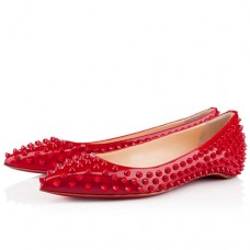 Christian Louboutin Pigalle Spiked Ballerinas Red