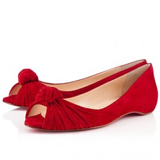 Christian Louboutin Turban Nappa Ballerinas Red