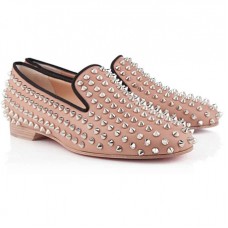 Christian Louboutin Rolling Spikes Loafers Nude