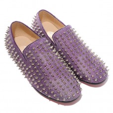 Christian Louboutin Rolling Spikes Loafers Parme