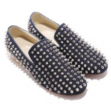 Christian Louboutin Rolling Spikes Loafers Blue