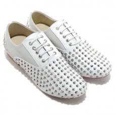 Christian Louboutin Fred Spikes Loafers White
