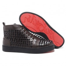Christian Louboutin Louis Spikes Sneakers Chocolate