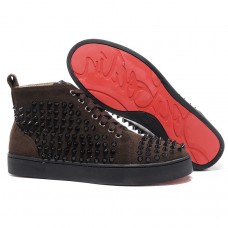 Christian Louboutin Louis Spikes Sneakers Chocolate