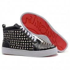 Christian Louboutin Louis Silver Spikes Sneakers Black Christian Louboutin Louis Silver Spikes Sneakers Black