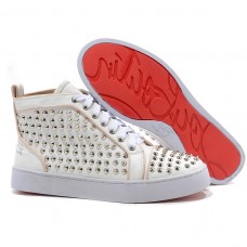 Christian Louboutin Louis Silver Spikes Sneakers White Christian Louboutin Louis Silver Spikes Sneakers White
