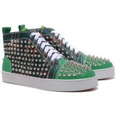 Christian Louboutin Louis Spikes Sneakers Green