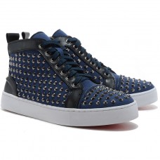 Christian Louboutin Louis Spikes Sneakers Blue