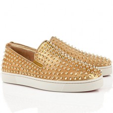 Christian Louboutin Roller Boat Loafers Gold