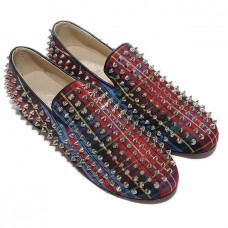 Christian Louboutin Rollerboy Spikes Loafers Red Christian Louboutin Rollerboy Spikes Loafers Red