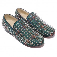 Christian Louboutin Rollerboy Spikes Loafers Green Christian Louboutin Rollerboy Spikes Loafers Green