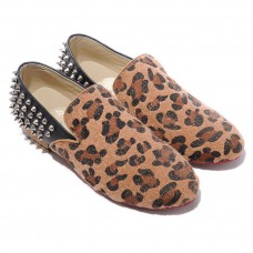 Christian Louboutin Rollerboy Silver Spikes Loafers Leopard Christian Louboutin Rollerboy Silver Spikes Loafers Leopard
