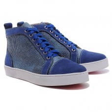 Christian Louboutin Louis Rhinestones Sneakers Blue