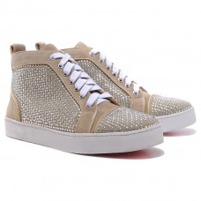 Christian Louboutin Louis Rhinestones Sneakers Taupe