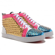 Christian Louboutin Louis Spikes Sneakers Blue