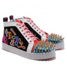 Christian Louboutin Louis Gold Spikes Sneakers Multicolor Christian Louboutin Louis Gold Spikes Sneakers Multicolor