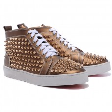 Christian Louboutin Louis Gold Spikes Sneakers Bronze Christian Louboutin Louis Gold Spikes Sneakers Bronze