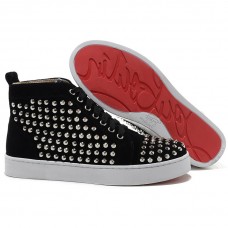 Christian Louboutin Louis Silver Spikes Sneakers Black