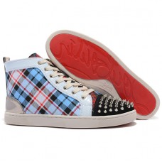 Christian Louboutin Louis Spikes Sneakers Blue