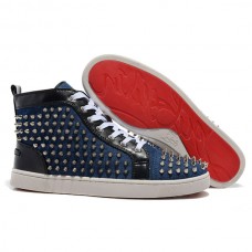 Christian Louboutin Louis Spikes Sneakers Blue