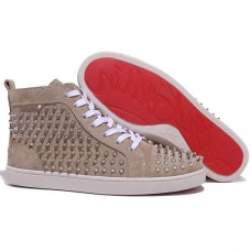 Christian Louboutin Louis Spikes Sneakers Taupe
