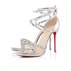 Christian Louboutin Monocronana 120mm Sandals Silver