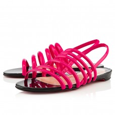 Christian Louboutin Vildo Flat Sandals Rose Matador/Black