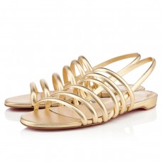 Christian Louboutin Vildo Flat Sandals Gold