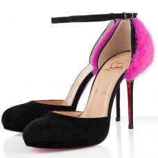 Christian Louboutin Crazy Fur 120mm Pumps Pink/Black