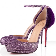 Christian Louboutin Crazy Fur 120mm Pumps Purple
