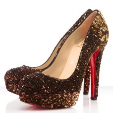 Christian Louboutin Bianca 140mm Pumps Gold