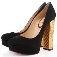 Christian Louboutin Bois Dore 140mm Pumps Black/Gold