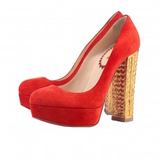 Christian Louboutin Bois Dore 140mm Pumps Red/Gold