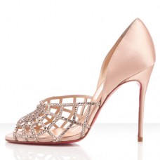 Christian Louboutin Aranea 100mm Peep Toe Pumps Nude
