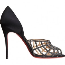 Christian Louboutin Aranea 100mm Peep Toe Pumps Black