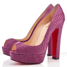 Christian Louboutin Bambou 140mm Peep Toe Pumps Amethyst