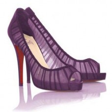 Christian Louboutin Champagne Chiffon Ambrosina 120mm Peep Toe Pumps Purple Christian Louboutin Champagne Chiffon Ambrosina 120mm Peep Toe Pumps Purple