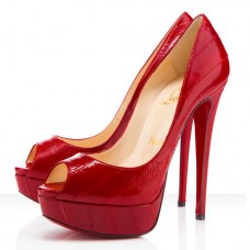 Christian Louboutin Lady 140mm Peep Toe Pumps Red