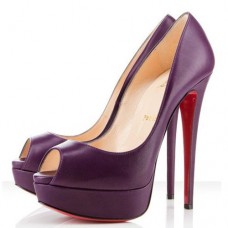 Christian Louboutin Lady 140mm Peep Toe Pumps Purple
