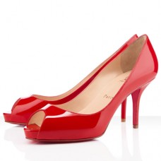 Christian Louboutin Mater Claude 80mm Peep Toe Pumps Red