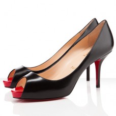 Christian Louboutin Mater Claude 80mm Peep Toe Pumps Black/Red