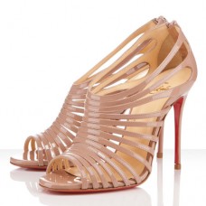 Christian Louboutin Multibrida 100mm Peep Toe Pumps Nude