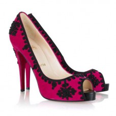 Christian Louboutin Very Brode 120mm Peep Toe Pumps Rose Matador